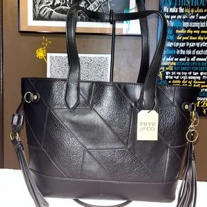 Frye and Co. | Frye and Co. Black Patchwork Carryall Tote NWT